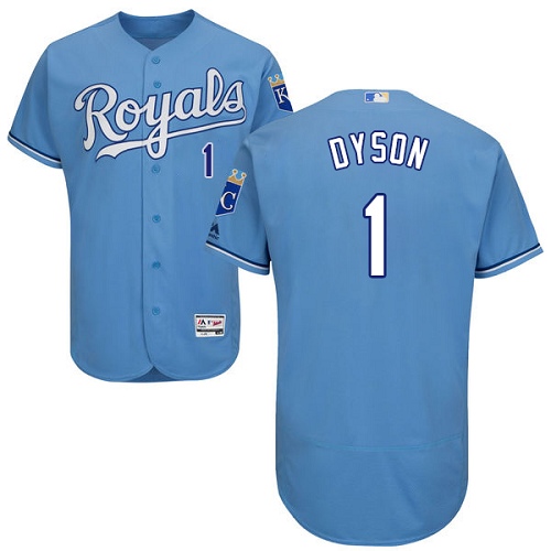 Royals #1 Jarrod Dyson Light Blue Flexbase Authentic Collection Stitched MLB Jersey